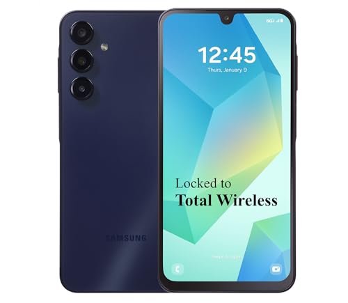 Total Wireless Samsung Galaxy A16 5G, 128GB, 50MP Triple Camera, Android Smartphone, 6.5" FHD+ Super AMOLED 90Hz Display, Long-Lasting Battery - Locked to Total Wireless - Awesome Black