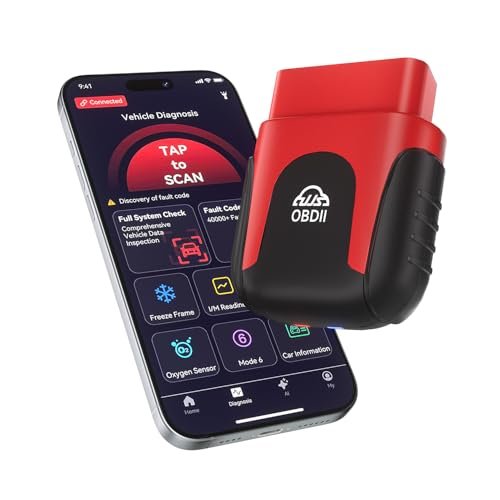 UJS OBD2 Scanner for iOS & Android - AI Diagnostic Tool for Car Buying & Repairs, No Subscription Fee, Lifetime Free Updates, AutoVIN, Check & Clear Engine Codes, Real-Time Data, All 1996+