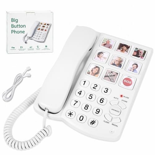 Corded Landline Phones for Seniors - Memory Old People Phone for Dementia/Alzheimers