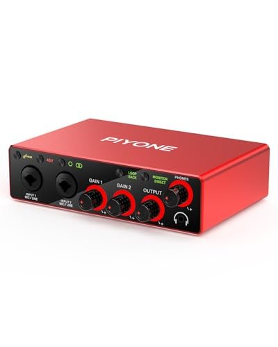 PIYONE Audio Interface, 2X2 24-bit/192kHz Interface for High-Fidelity