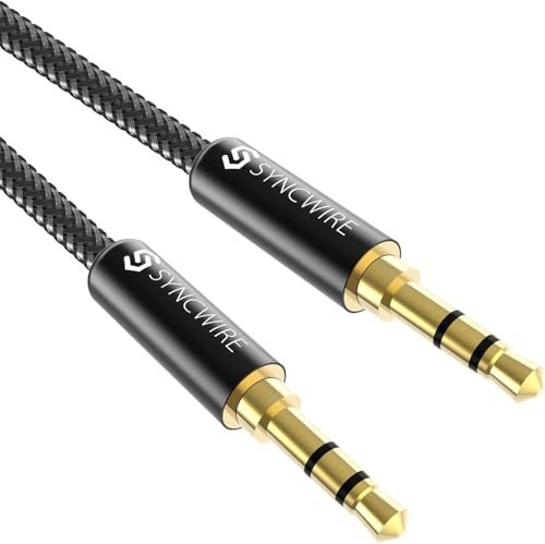 Syncwire 3.5mm Nylon Braided Aux Cable (3.3ft/1m, Hi-Fi Sound)