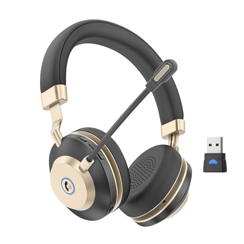 Wireless Headset with Mic for Work, V5.3 Bluetooth Headset